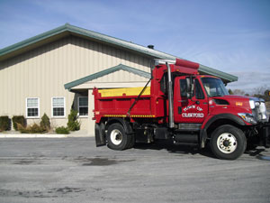 View of Truck in front of Highway Department Building