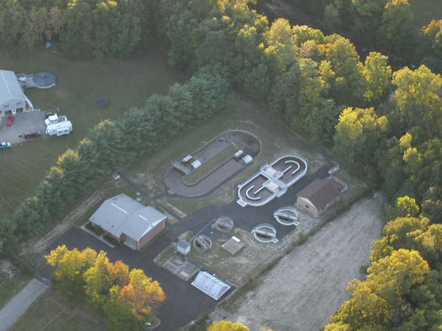 Arial view of water plant